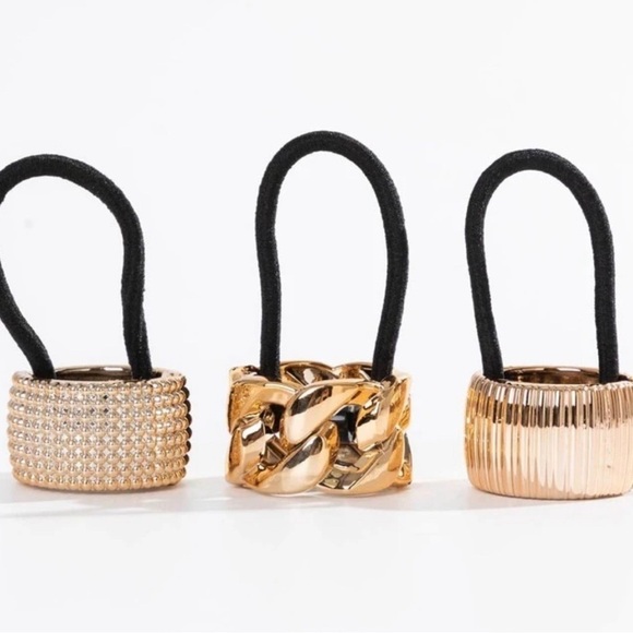 3pcs Gold hair tie ✨✨🔥🔥💖💖💖 New - Picture 3 of 6